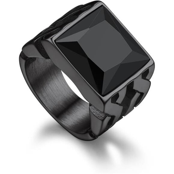 Fancy Cut Cubic Zirconia Rings Black Ring Statement Wedding Ring